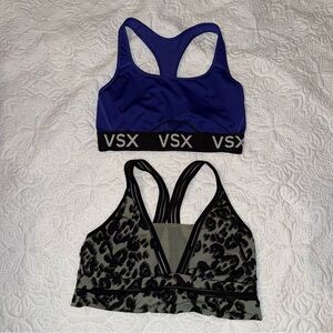 VSX Victoria Secret Blue and Black Patterned Sports Bras